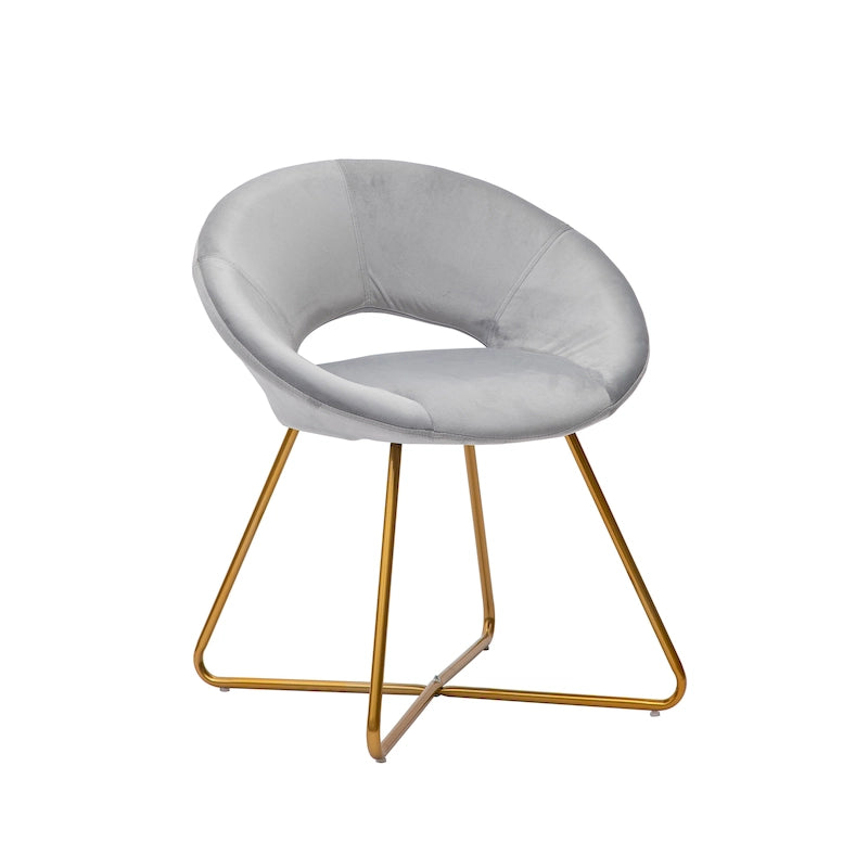 Sillón Acentual de Terciopelo Rosa / Gris / Verde / Gris Oscuro / Azul / Negro con Patas Doradas – 1 Persona