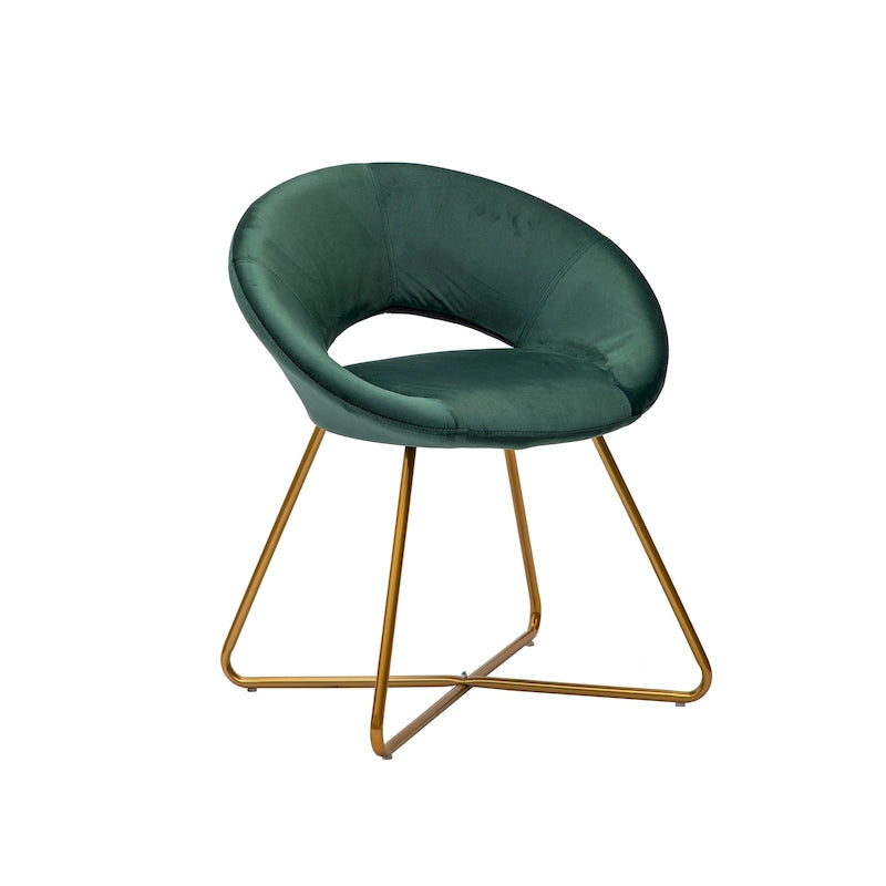 Sillón Acentual de Terciopelo Rosa / Gris / Verde / Gris Oscuro / Azul / Negro con Patas Doradas – 1 Persona
