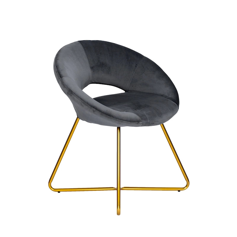 Sillón Acentual de Terciopelo Rosa / Gris / Verde / Gris Oscuro / Azul / Negro con Patas Doradas – 1 Persona