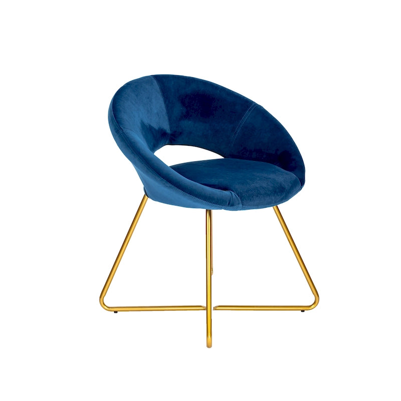 Sillón Acentual de Terciopelo Rosa / Gris / Verde / Gris Oscuro / Azul / Negro con Patas Doradas – 1 Persona