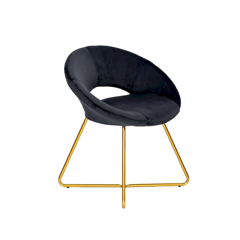 Sillón Acentual de Terciopelo Rosa / Gris / Verde / Gris Oscuro / Azul / Negro con Patas Doradas – 1 Persona
